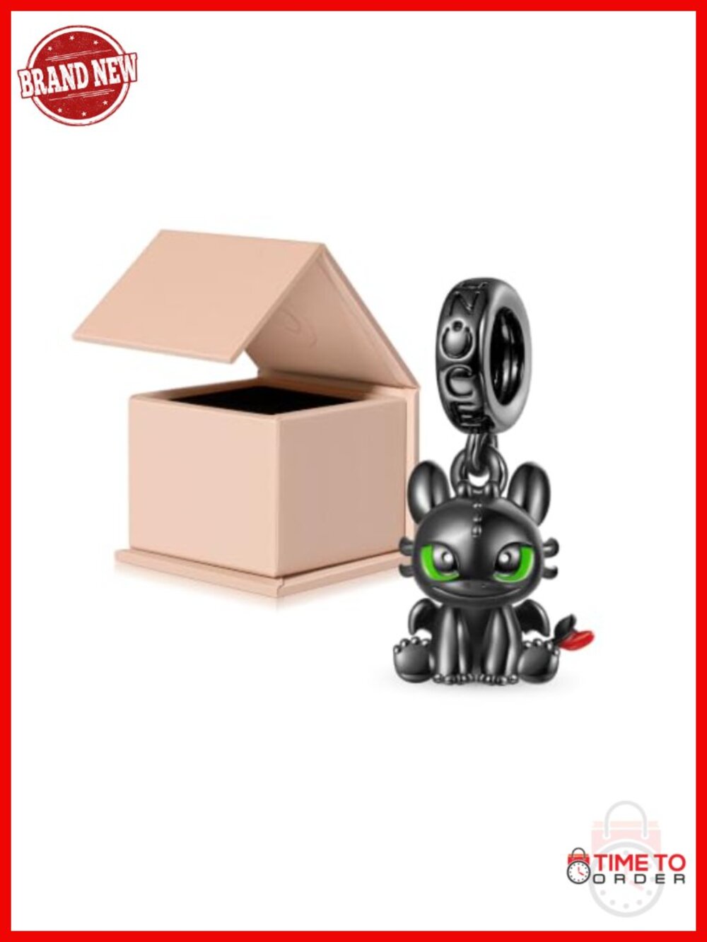 S925 Sterling Silver HTTYD Toothless Pendant Dangle Charm Officially Licensed